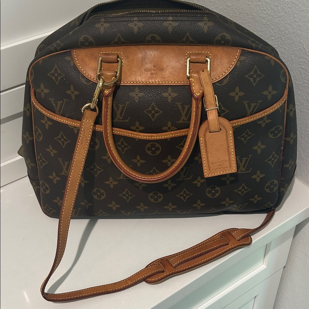 Louis Vuitton Black and Brown Monogram Travel Bag